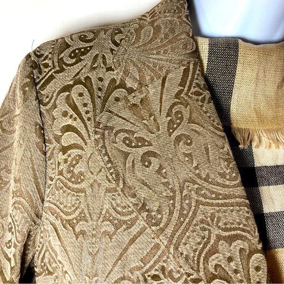 Spiegel Embossed Lightweight Women’s Button Down Unlined Jacket Pockets Sz 14 - Picture 3 of 15